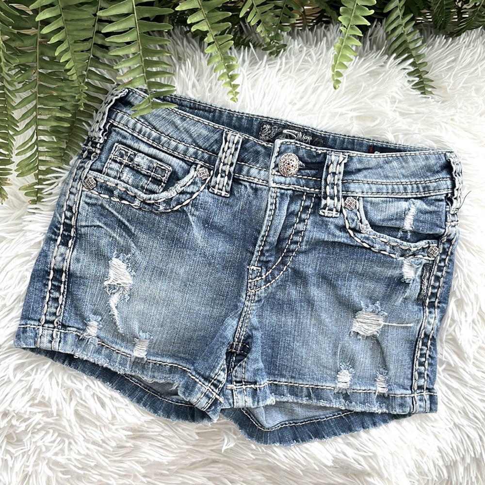 Silver Jean Co | Faded Denim Jean Shorts
